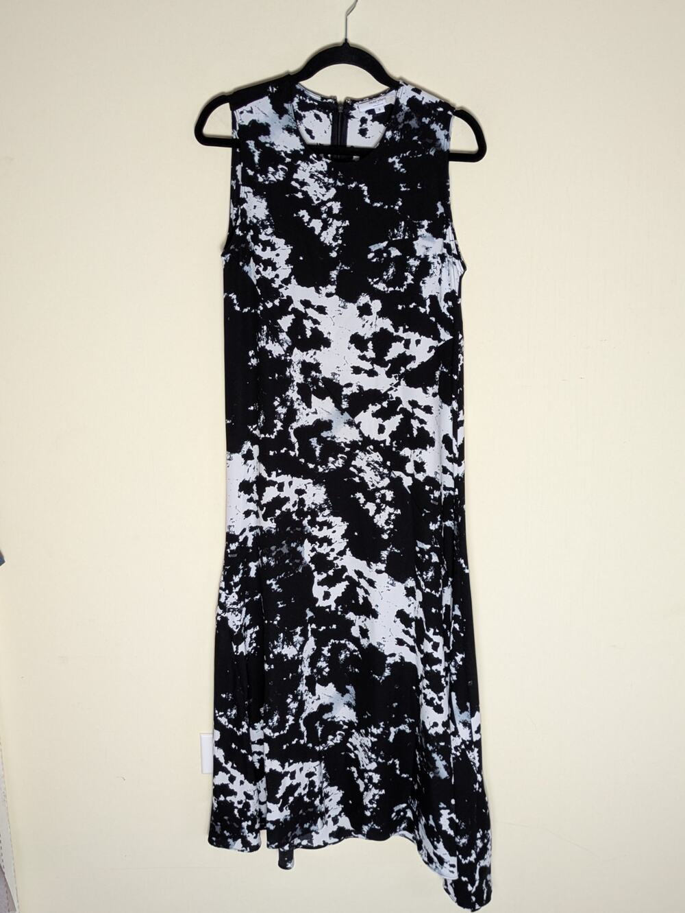 Victor Alfaro Women's Small Black White Galaxy Print Maxi Dress Celestial Cosmic